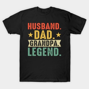 Husband Father Grandpa Legend Gift For Men Father's Day T-Shirt